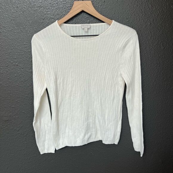 Talbots Petite Medium Pima Cotton Ribbed Top - Picture 1 of 8